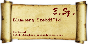Blumberg Szebáld névjegykártya